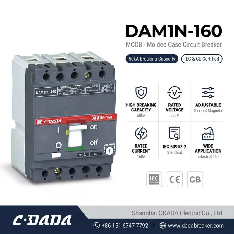 CDADA, 고용량 DAM1N-160 160A MCCB 회로 차단기 출시
